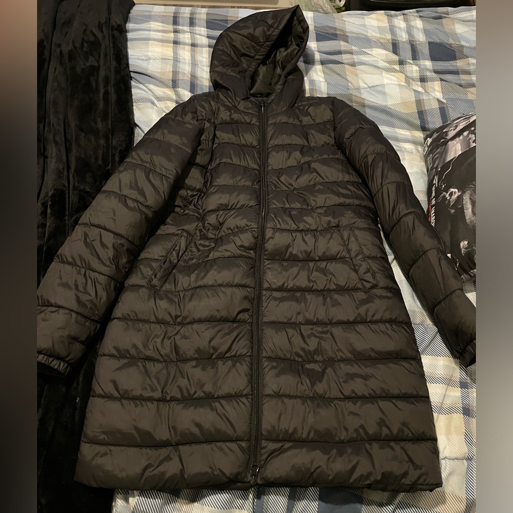 George Women's Hooded Black Puffer Coat